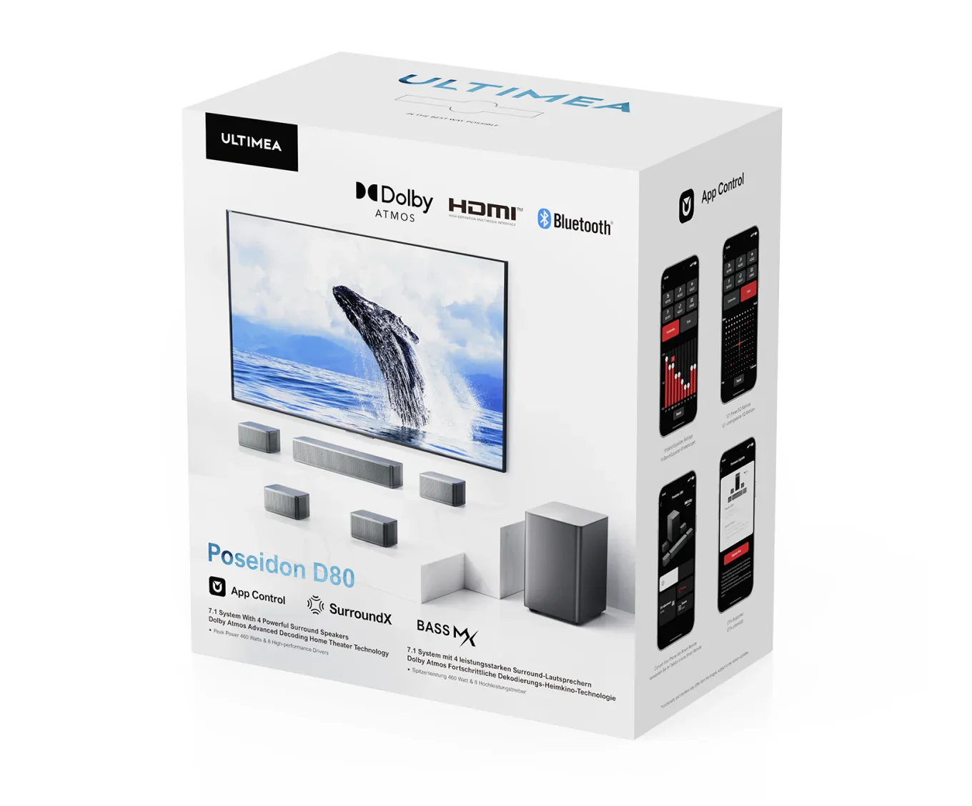 Poseidon D80 Dolby Atmos Soundbar + Free Gift