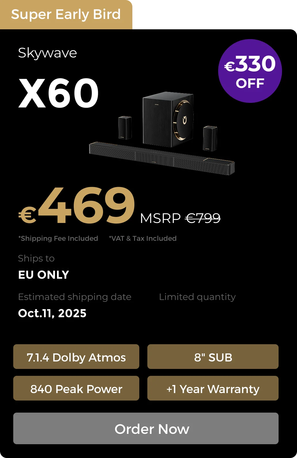 Skywave X60 7.1.4 Soundbar