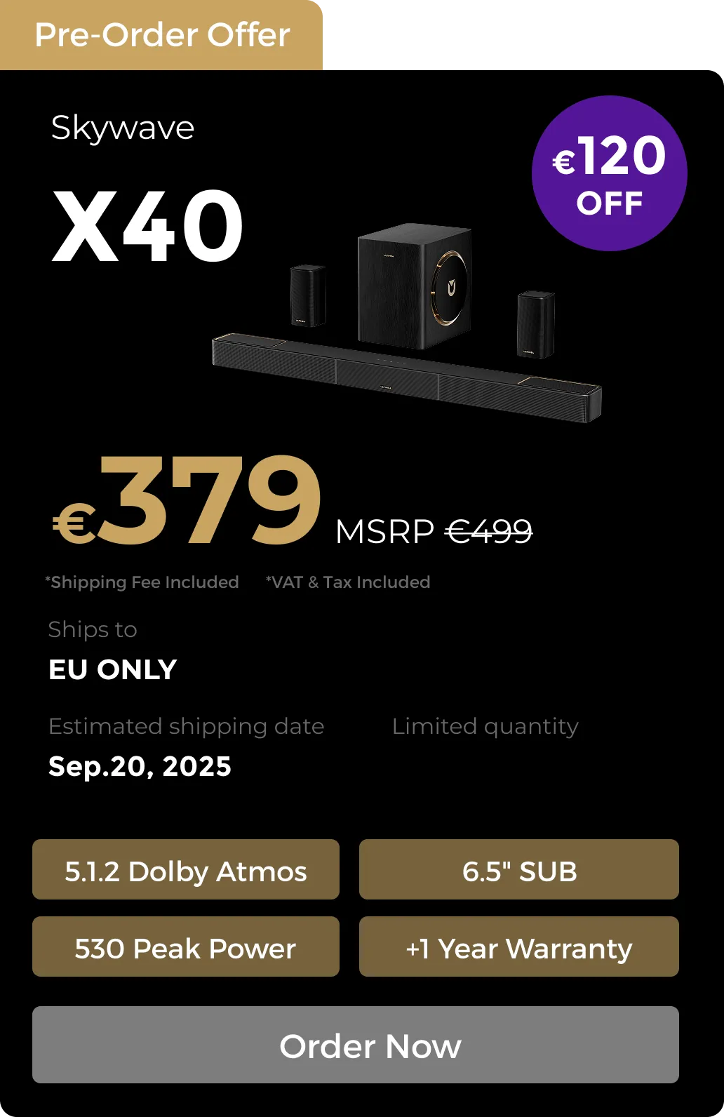 Skywave X40 5.1.2 Soundbar