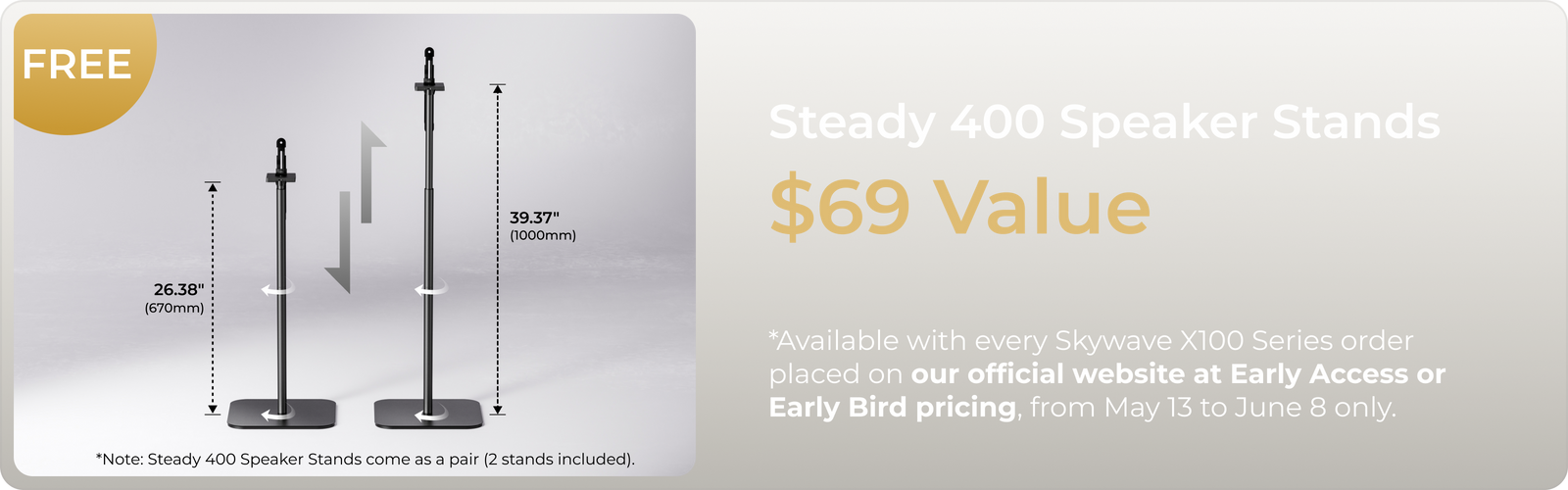 Limited-Time Bonus: Free Speaker Stands