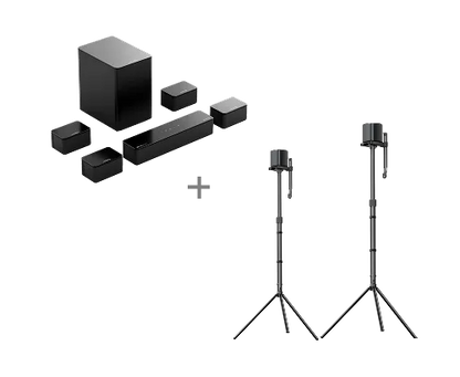 Poseidon D80 Boom Dolby Atmos Soundbar + Speak Stands